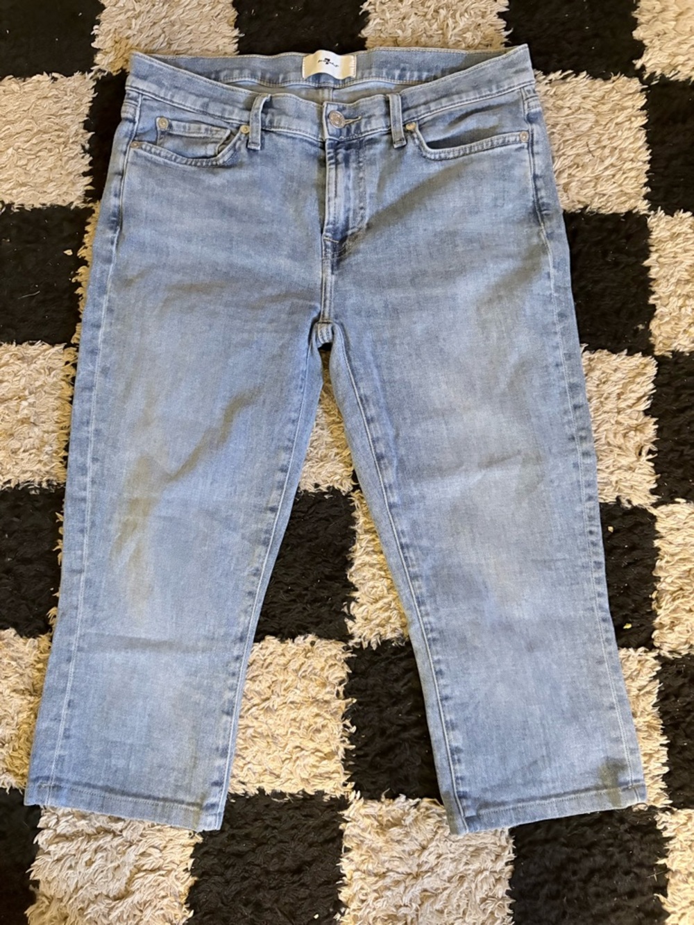 7 For All Mankind Light Blue Denim Jeans - Classic Tag Detail